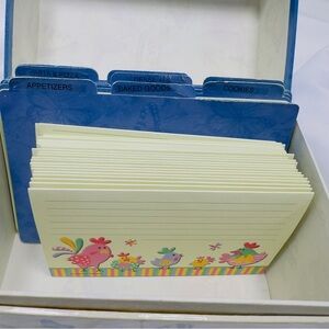 New Day Recipe Box Cardboard Butterflies Meal Dividers and Recipe Cards
